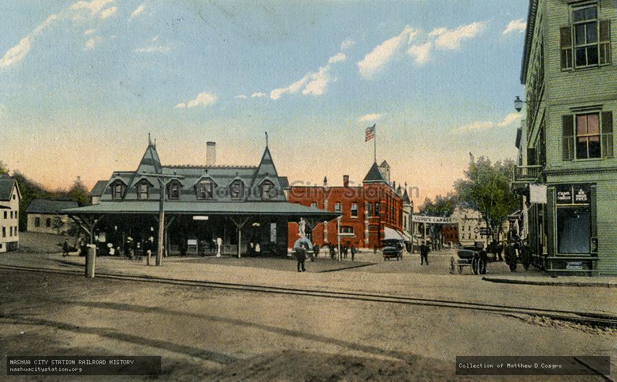Postcard: Boston & Maine Station and Main Street, Tilton, New Hampshire